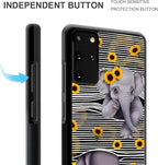 for Samsung Galaxy S20 Plus Case, Cute Little Elephant Sunflower White Line Art - Image 6