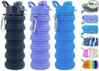 Collapsible Water Bottles 3 Pack Silicone Water Bottle by konlongzan