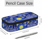 Blue Sky Pencil Bag Glowing Moon Starry Sky Abstract Painting Big Capacity - Image 2