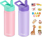 baab 18oz Kids Water Bottle, Insulated Water Bottle by baabKidWatterBottle