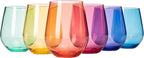 European Style Plastic Crystal Unbreakable Stemless Wine Glasses | Set of 6 | by TheWineSavant