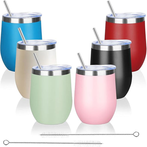 12oz/6 Pack Wine Tumbler Glasses by YEBTSLife