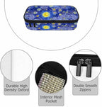 Blue Sky Pencil Bag Glowing Moon Starry Sky Abstract Painting Big Capacity - Image 3