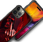 for iPhone 16 Pro Case, Gestures Funny Skull Pattern Graphic Design Girl Boy - Image 3