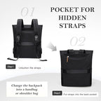 Convertible Laptop Backpack for Women Men Carry on Tote Backpack Teacher - Image 4