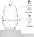 Unbreakable Plastic Stemless Wine Glasses Set of 6, Tritan Plastic Wine Glass - Image 6