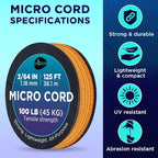 TECEUM Micro Paracord – 1.18 mm X 125 ft – Micro Utility Cord – Thin Braided - Image 4