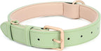 WHIPPY Leather Dog Collar for Small Medium Large Dog Adjustable Soft Breathable by WHIPPY