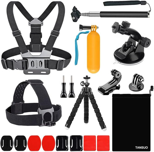 13-in-1 Accessories for Gopro, Action Camera Accessory Kit Compatible by TANSUO