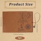 GORGECRAFT PU Leather Pencil Bag Strap Vintage Treasure Map Compass Cover - Image 2