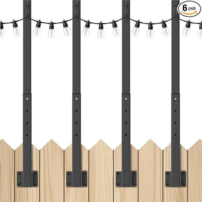 AHRLHR 4 Pack 2.8Ft String Light Poles 4 Pack, Light Poles by Unknown