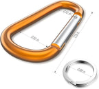 sprookber 3" Aluminum Carabiner D Ring, Caribeener Clips, Spring Snap Hook - Image 2