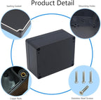 2 Pack Project Box IP65 Waterproof Junction Box ABS Plastic Black Electrical - Image 5