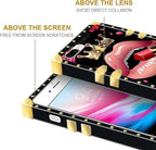 Compatible with iPhone 8 7 SE Case, Glitter Red Rose Queen Leopard Lipstick - Image 6
