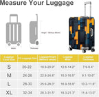ANNA QUEEN Dark Geometric Wood Luggage Cover, Modern Abstract Suitcase Protector - Image 4