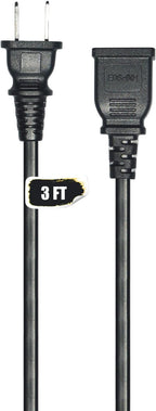 Short Extension Cord 3ft Small 2 Prong Thin Extension Cords by Jplenty
