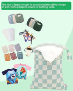 ALVABABY 3 pcs Cloth Diaper Wet Dry Bags Waterproof Reusable - Image 5