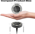 Peasur Mini Solar Ground Lights, 24 Pack Flat Solar Disc Lights Outdoor - Image 2