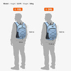 Ultra-Light Soft Daypack 15L/20L, Cushioned Breathable Back Panel Backpack - Image 6