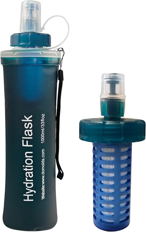 1L Soft Flask Water Bottle, Foldable Water Bottle by CXWLJL