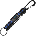 Short Thin Blue Line Paracord Keychain Neck Lanyard by MDSXODirect