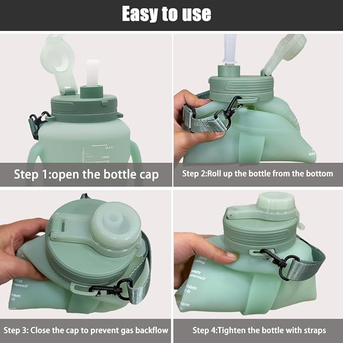 64oz Foldable Silicone Water Bottle - Image 7