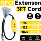 EP 3 Ft Lighted GFCI Extension Cord - Image 2