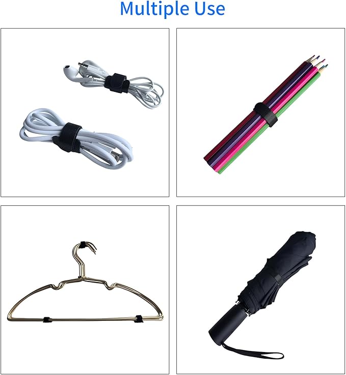 160PCS 8inches Cable Ties Reusable Multi-Colour Cord Straps Multi-Purpose Wire - Image 5