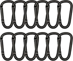 Black Carabiner Clip, Includes Mini 2 Inch Carbineers, Small 2.3" D Ring Clip by Unknown
