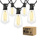 Brightever 120FT Outdoor String Lights Waterproof, 2700K Bright LED Patio Lights by Brightever