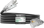 PLUGTUL Outdoor Extension Cord 10FT, 12 Gauge Extension Cord by PLUGTUL
