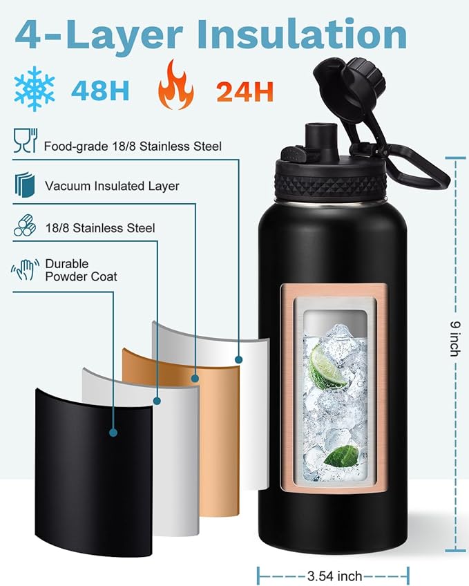 BENZZO 32/40/64/128oz Water Bottle - Image 4