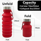 Gadgetime USA Collapsible Water Bottle Reusable, BPA Free, Foldable Portable & - Image 4