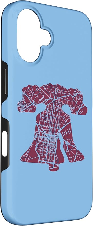 Philadelphia Street Map Liberty Bell Vintage Maroon Philly Case - Image 3