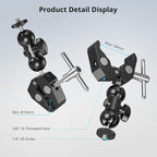 SMALLRIG Super Camera Clamp Mount 2-Pack, Double Ball Head Magic Arm Adapter - Image 5
