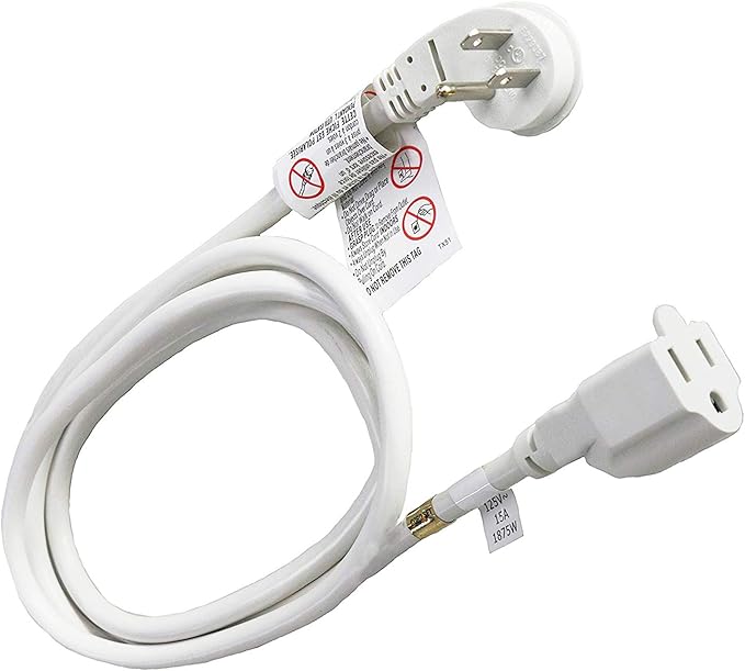 FIRMERST 1875W 10 Feet Extension Cord Heavy Duty Low Profile White 15A by FIRMERST