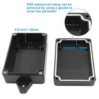 4 Pack Junction Boxes, 3.3 x 2.3 x 1.3 Inch IP65 Waterproof Project Box - Image 3