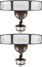 LUTEC 2 Pack 74W 8000 Lumen Motion Sensor Outdoor Lights, 5000K Daylight by LUTEC