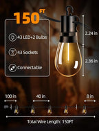 Outdoor Patio String Lights: S14 Shatterproof Bulb Outside Waterproof Light - - Image 6