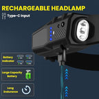 Headlamp Rechargeable 3Pack, 230° Wide Beam LED Headlamp, 7Mode Headlamps - Image 4