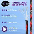TECEUM Reflective Paracord Rope 1000 – 1000ft/200ft/100ft/50ft – 40+ Colors – - Image 2