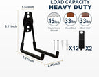 Garage Hooks Heavy Duty, 6 Pack Medium Square Steel Garage Storage Hooks - Image 2