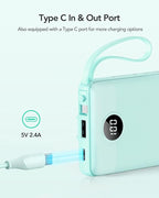 VRURC Portable Charger for iPhone, Compact Travel Power Bank 10000mAh, USB C - Image 3