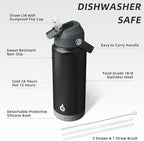 BJPKPK Water Bottle with Straw Lid, 24oz Vacuum Insulated Water Bottles - Image 3