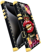 Compatible with iPhone 16 Pro Max Case, Queen Lip Crown Leopard Print Luxury - Image 3