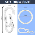 CooBigo 4Pack Small Keychain Rings, Metal Key Carabiner Clip, Mini EDC Key Ring - Image 2