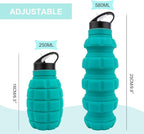 QiCheng&LYS 19.5oz Collapsible Travel Water Bottle, Reuseable BPA Free Silicone - Image 7