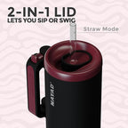 NAYAD 40oz Travel Tumbler with Handle and Straw|Cup Holder Friendly Insulated - Image 5