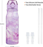 BJPKPK Water Bottle with Straw 25oz Insulated Water Bottles Reusable Stainless - Image 4