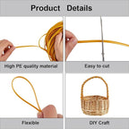 GORGECRAFT 30m*5mm Rattan Weaving Wicker Basket Wicker Repair Kit Orange - Image 5